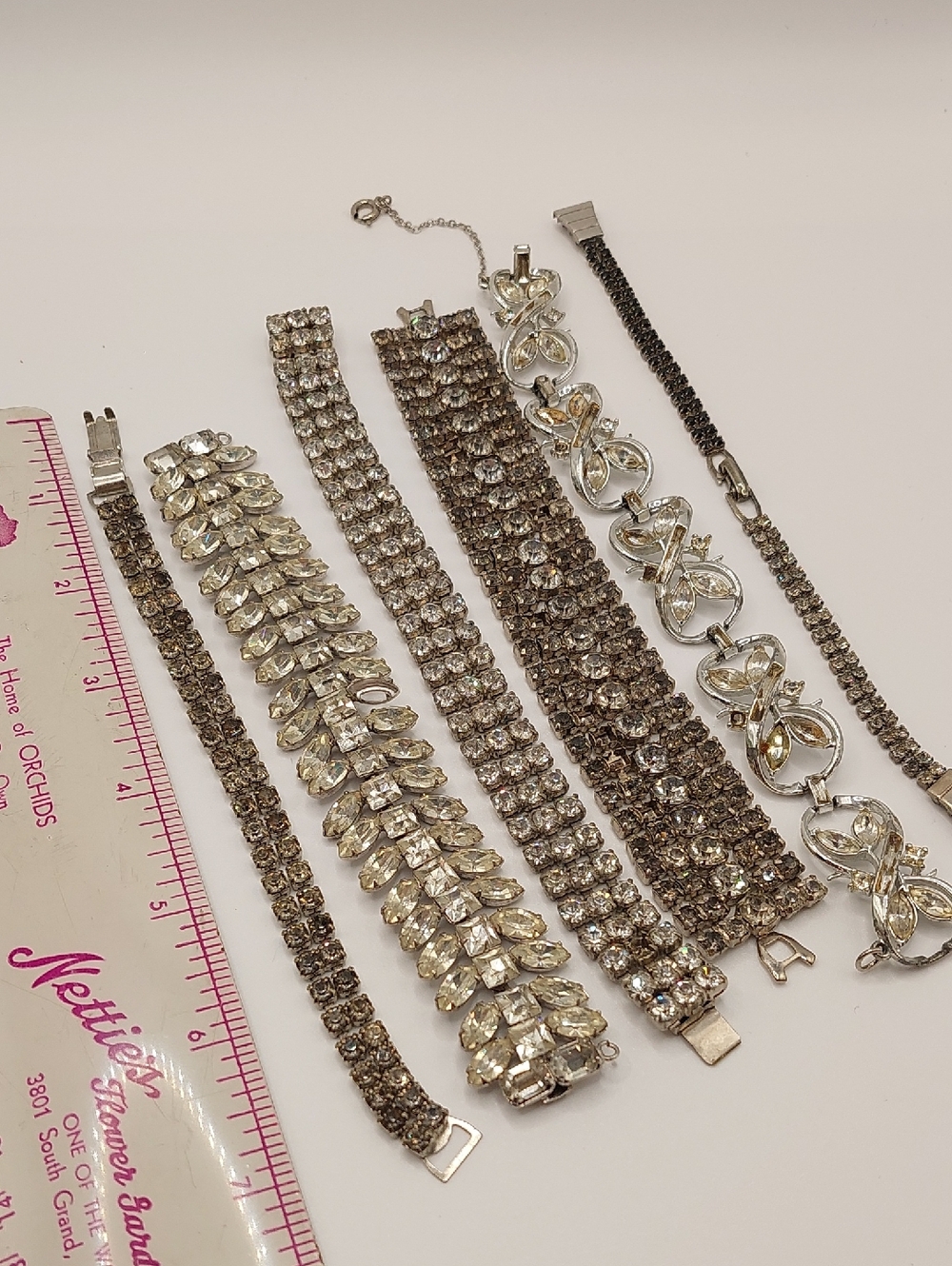 REPAIR LOT 6 Some Vintage Rhinestone Bracelets 1 CORO